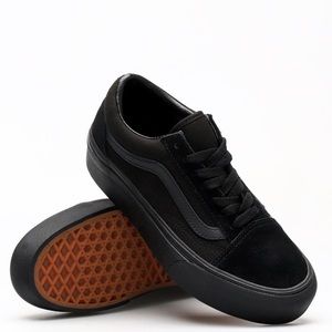 Triple Black Platform Vans